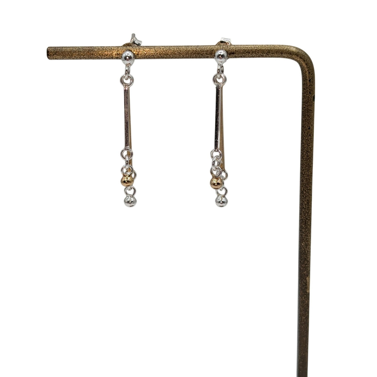 Mixed Metal Silver Tone & Gold Tone Dangle Earrings
