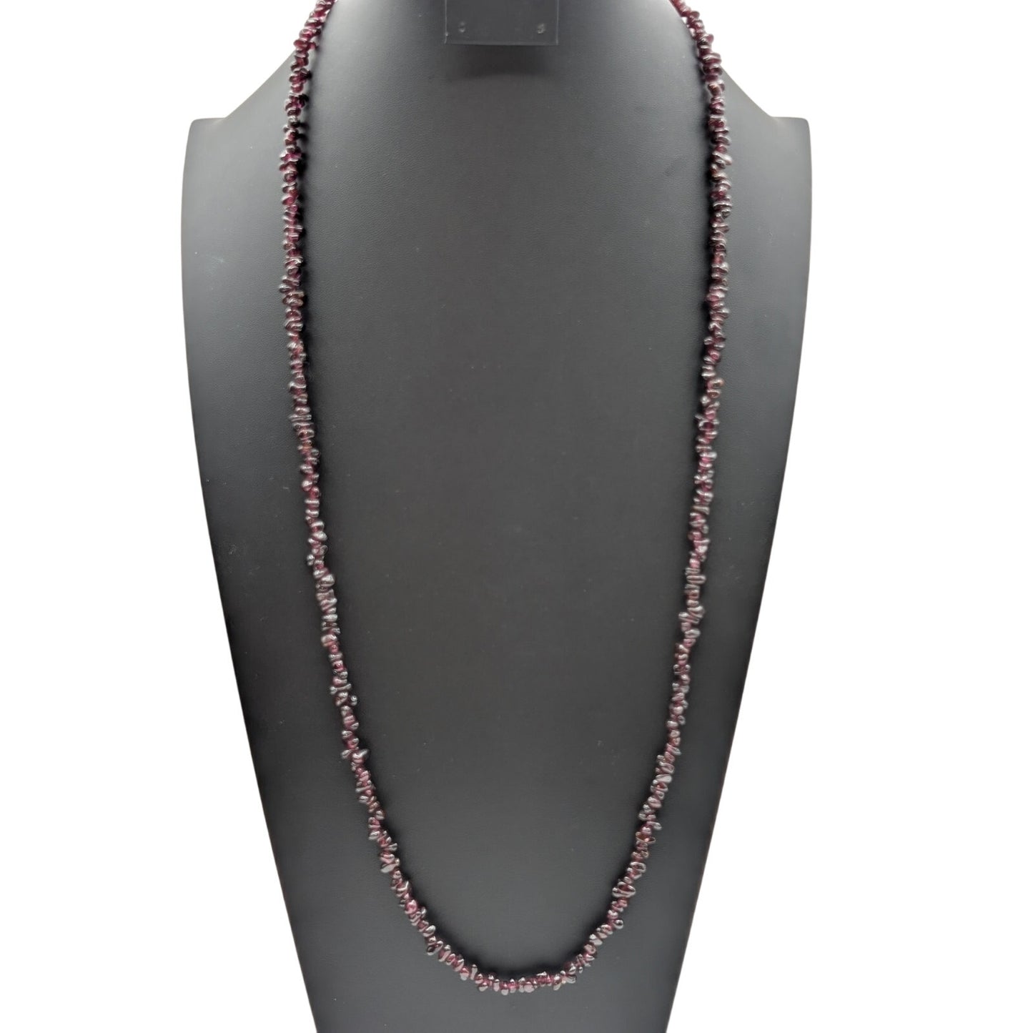 Gorgeous Vintage Tested Rhodolite Garnet Chip Bead Strand 34" Necklace