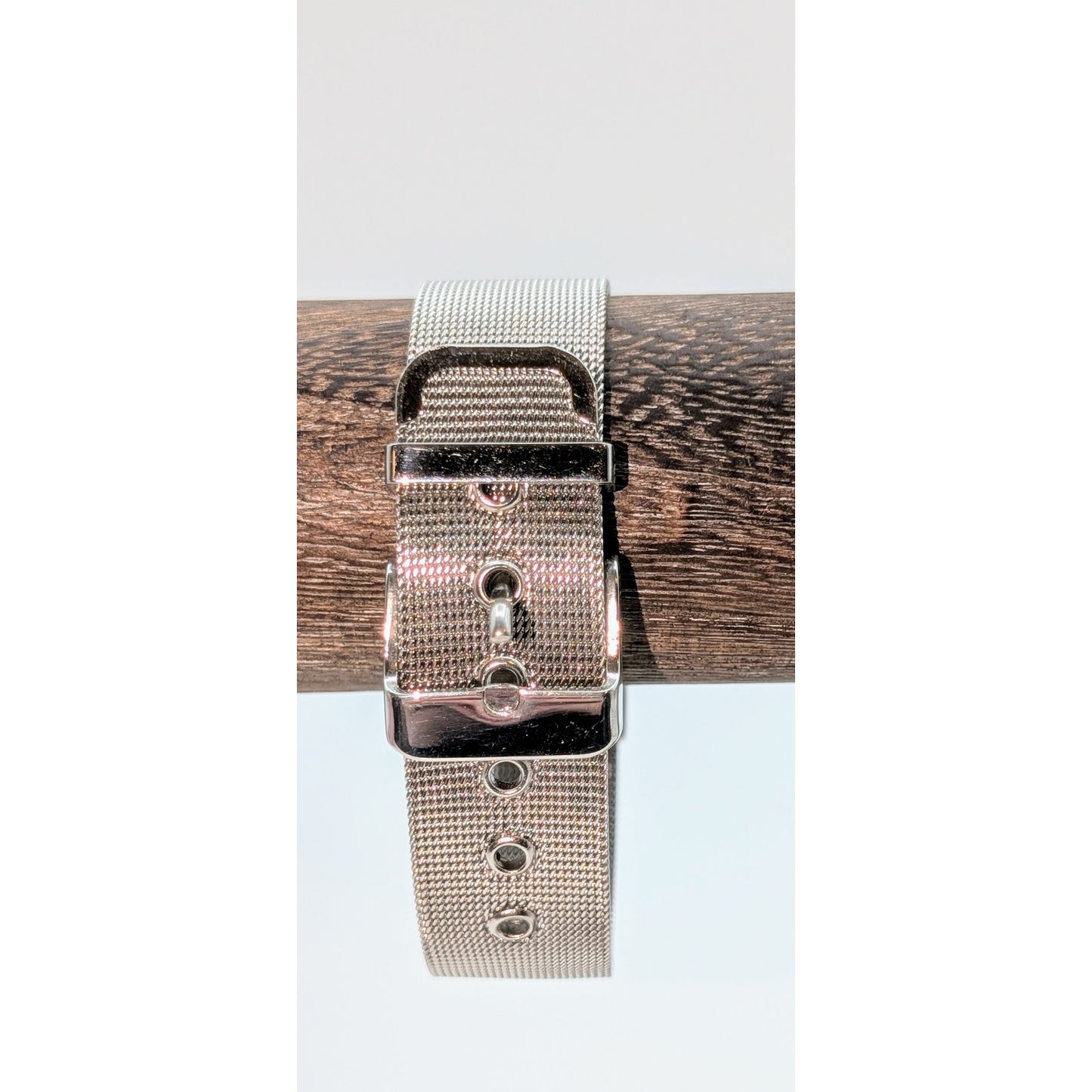 Marcasite Center Piece Silvertone Mesh Buckle Band Designer Style Bracelet