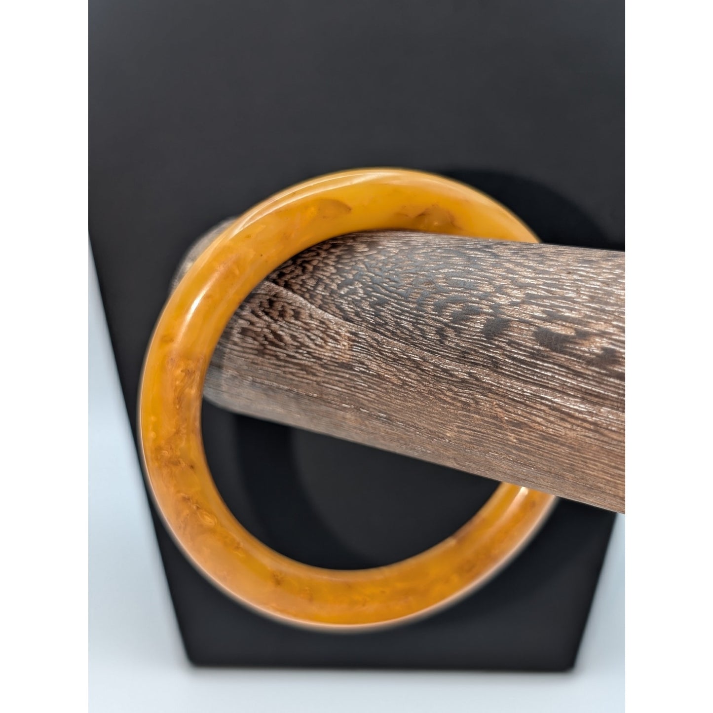 Vintage Tested Bakelite Butterscotch Marble Swirl Art Deco Bangle Bracelet