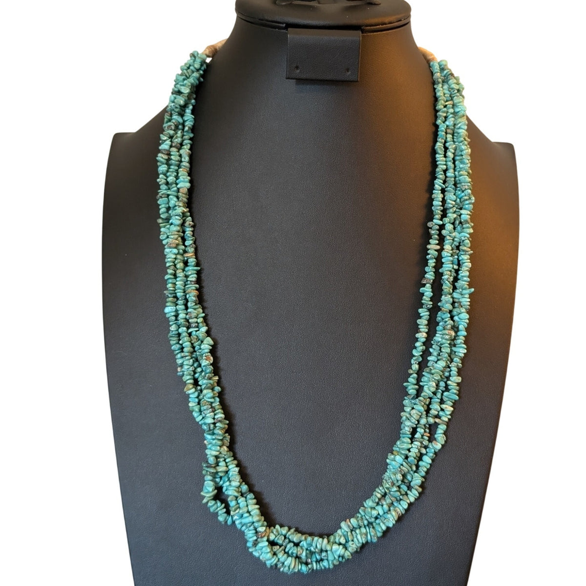 Five Strand Turquoise Small Turquoise Chip Southwest Western Necklace
