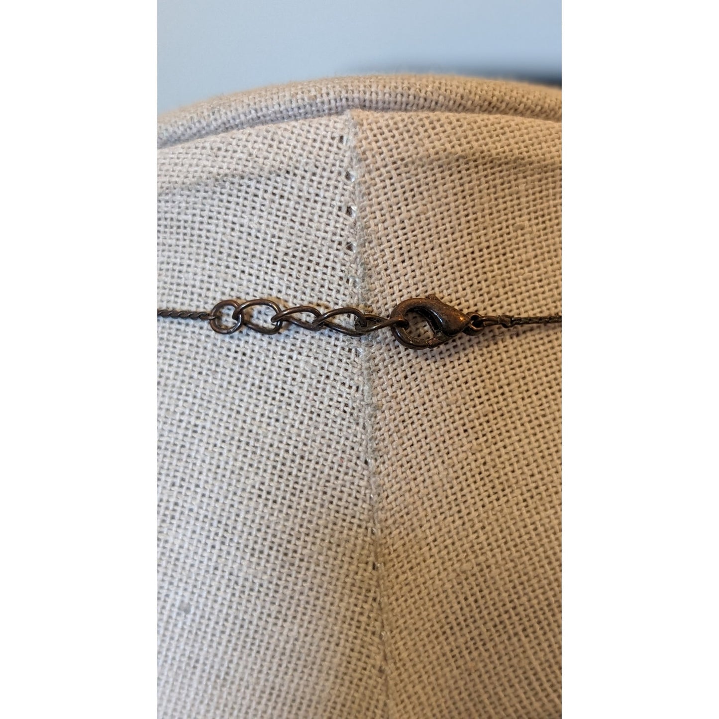 Antiqued Bronze Pink & AB Crystal Teardrop Dangle Necklace