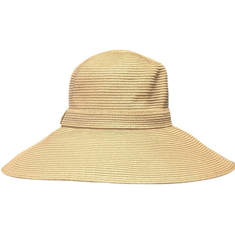 Scala Collezione Tan Packable Sun Beach Paper Straw Hat NWOT One Size