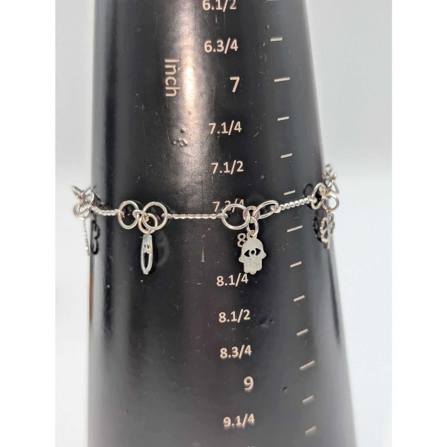 Marked 925 Mex Lucky Charm Silver Tone Bracelet