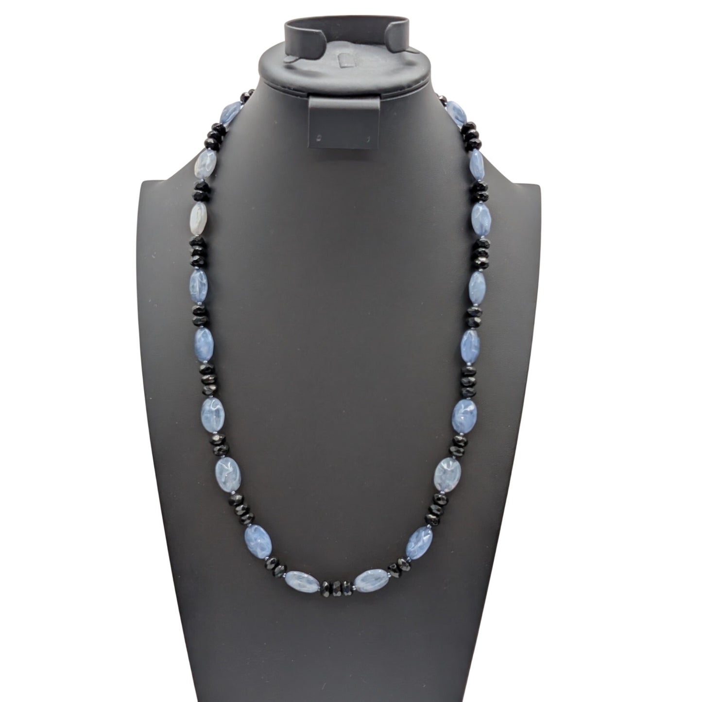 Vintage Frosty Light & Dark Blue Acrylic Bead26" Necklace