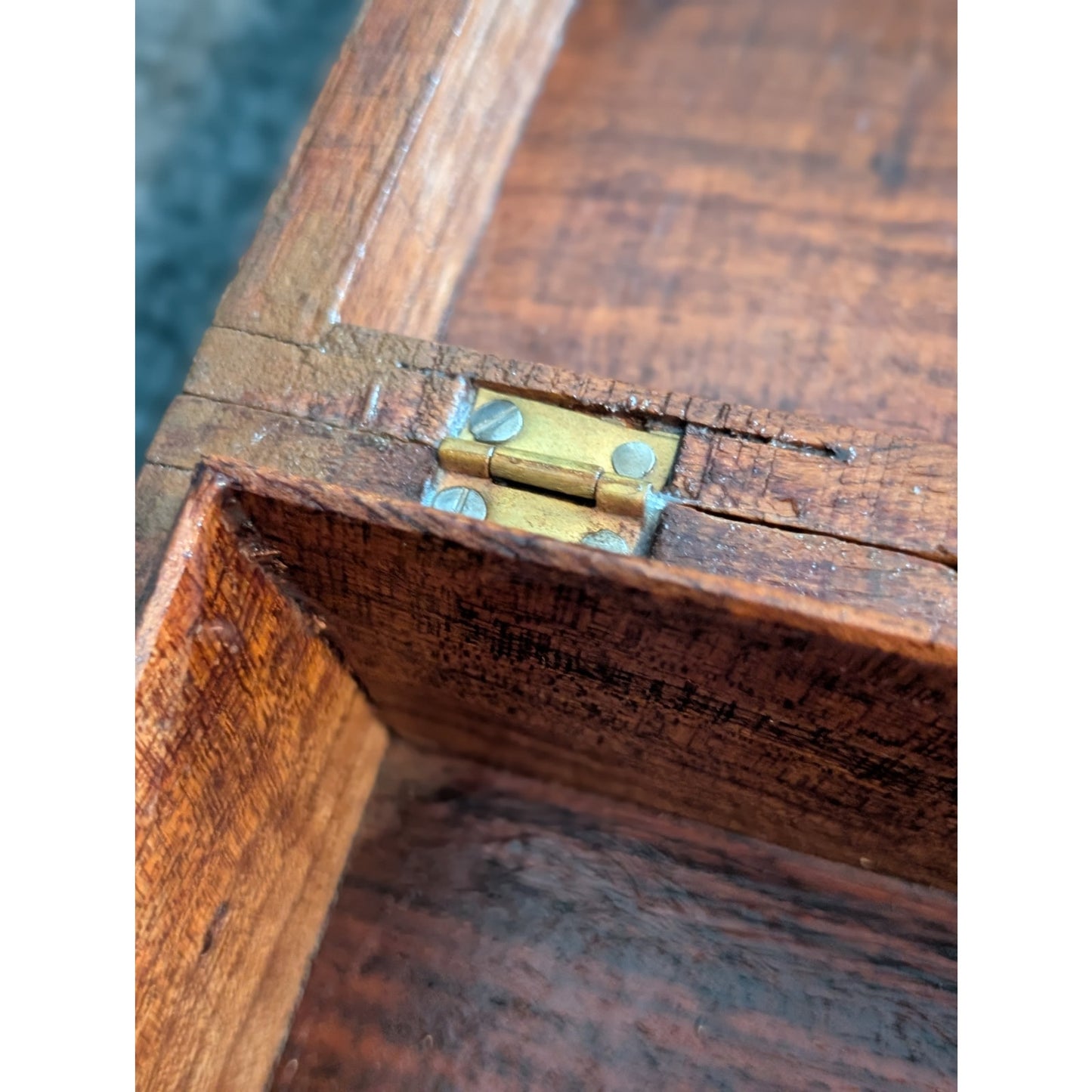 Wood Inlay Hinged Trinket 6" Square Box