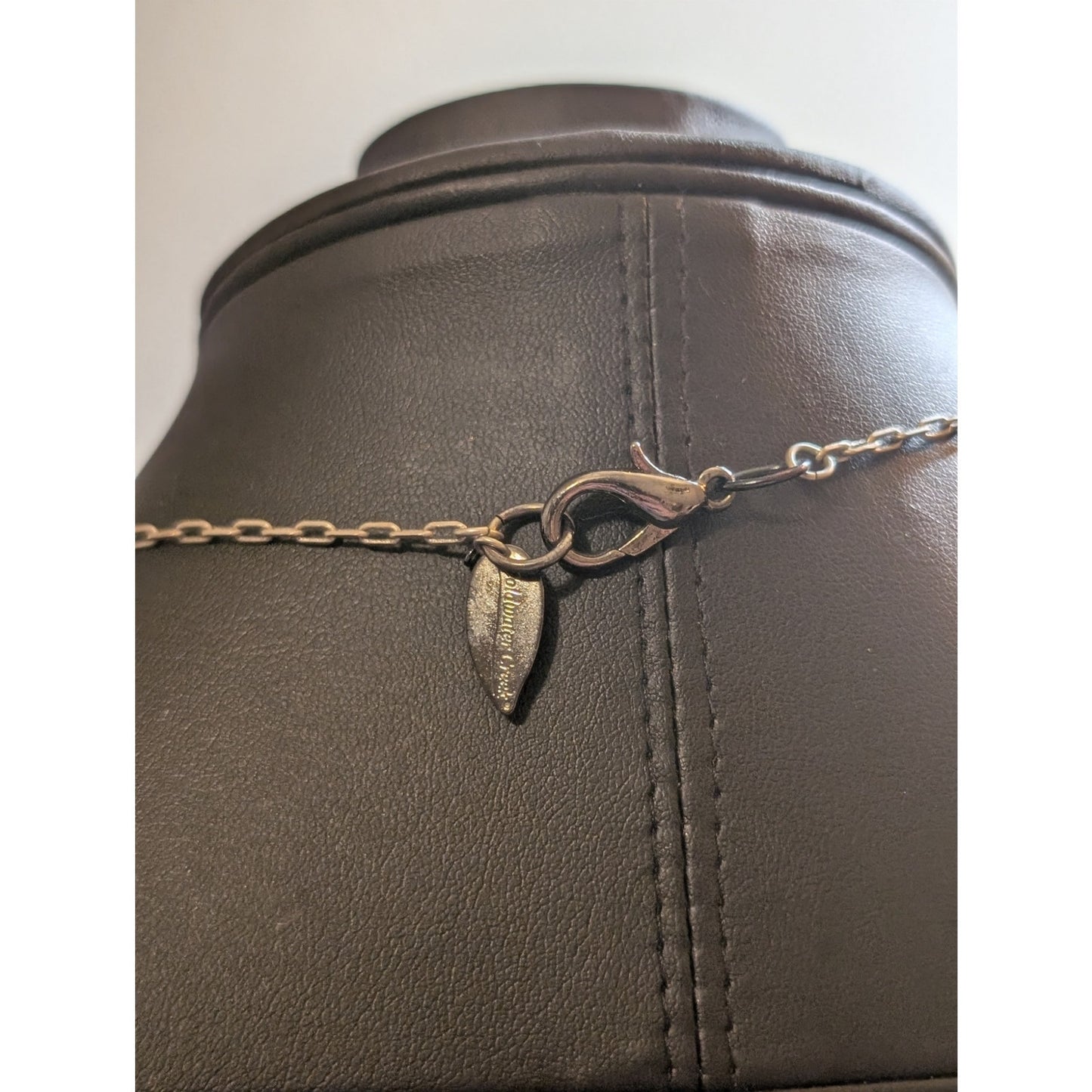 Coldwater Creek Silver Tone Etched Swirl Bar Necklace