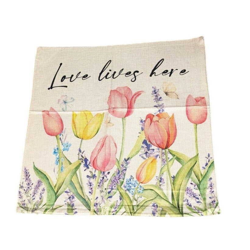 NWOT Spring Floral Zippered 17x17 Decorative Pillow Cover