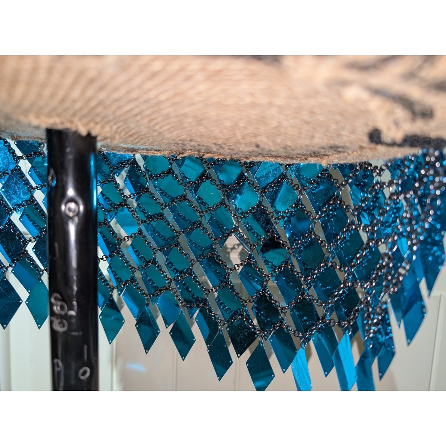 Fun Blue Sequin Chain Link Apron Belt 34"-45"