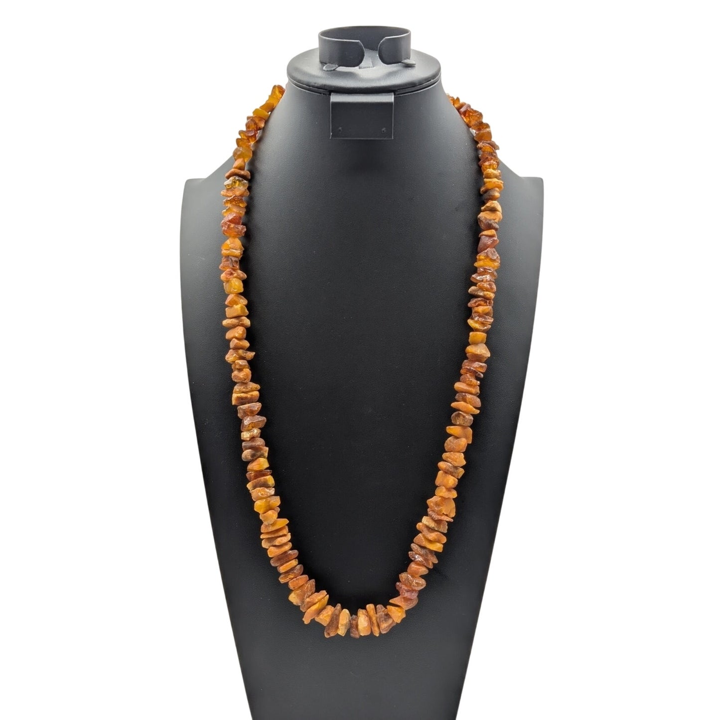 Vintage Chunky Genuine Raw Amber Graduated Nugget 32" Necklace 64.38g