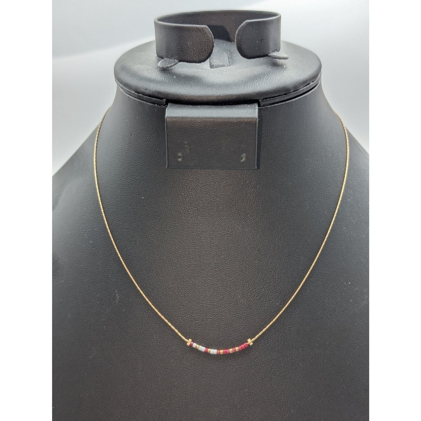Vintage 14K Gold Filled Glass Beaded Chain 16.5" Necklace