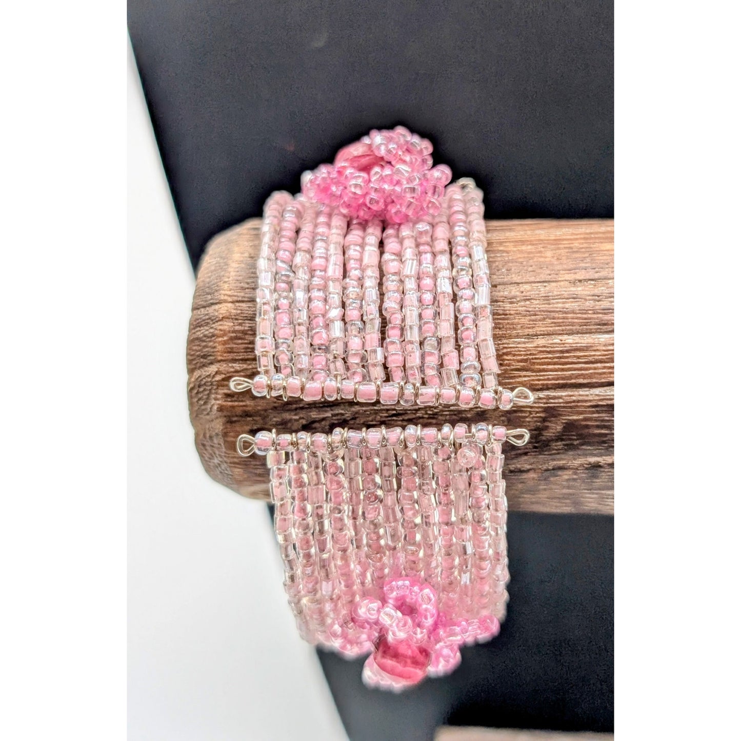 Lot of Two Pink Seed Bead Necklace & Bracelet Jewelry Pieces