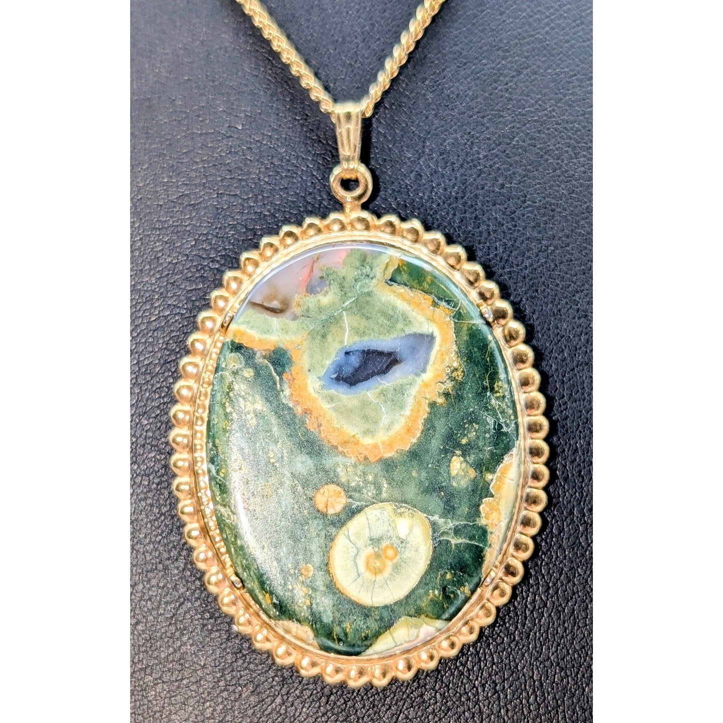 Lot of Four Gold Tone Green Yellow Necklaces