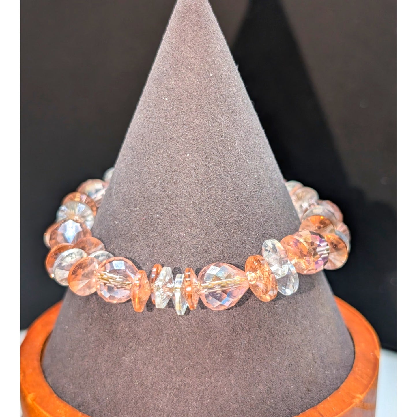 Pink & Clear Crystal Gold Tone Pull Chain Dangle Bracelet