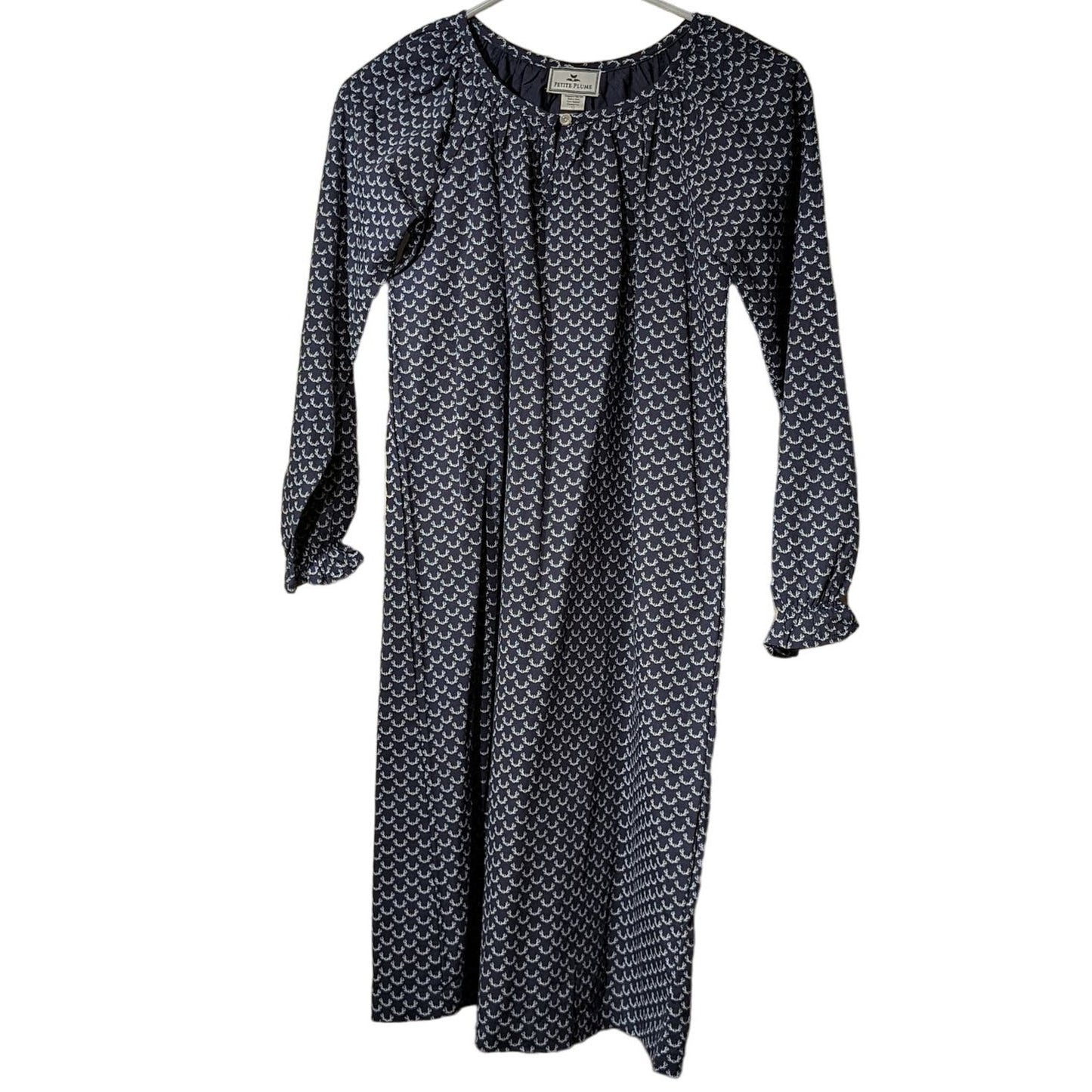 Petite Plume Navy Nordic Antlers Delphine Nightgown Girls' Sz 10
