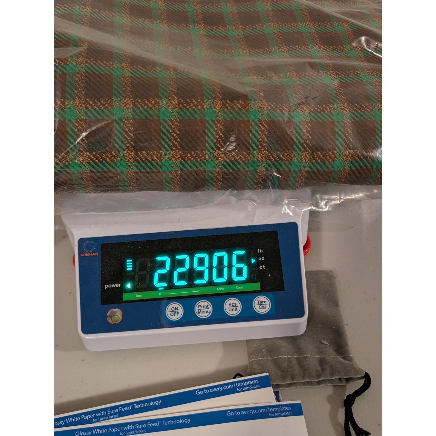 NWOT Brown Bronze Green Plaid Fabric Remnant 94" X 84"