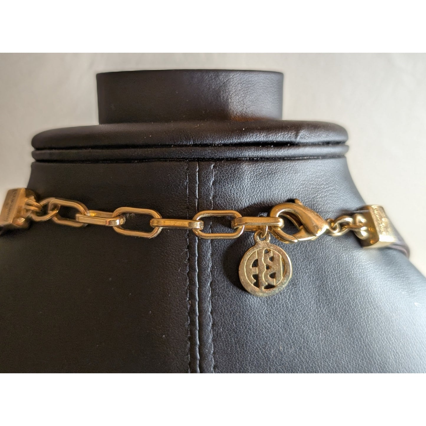 RARE Stamped BEN AMUN Yellow Lucite Large Cuban Link Chain 22" Necklace