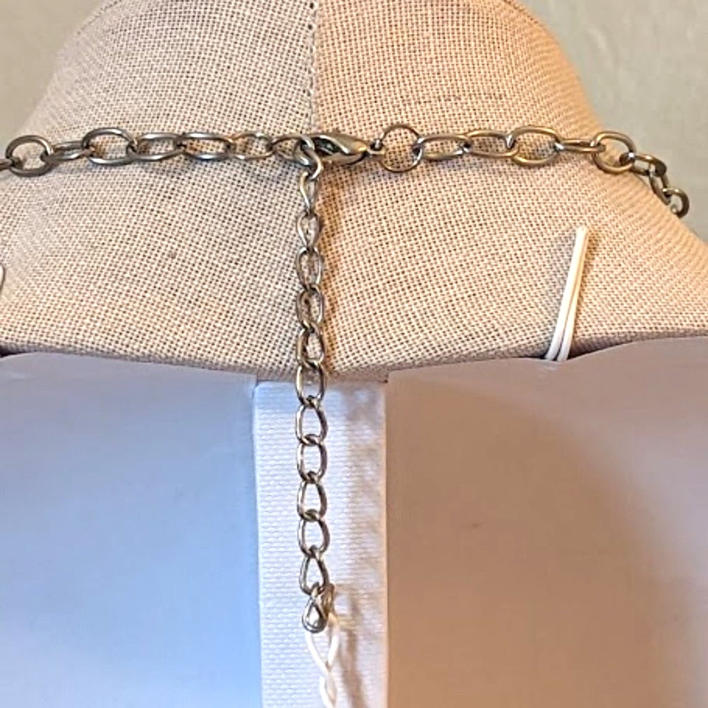 Rainbow Colored Shell and Stone Chip Beaded Silver Tone Necklace