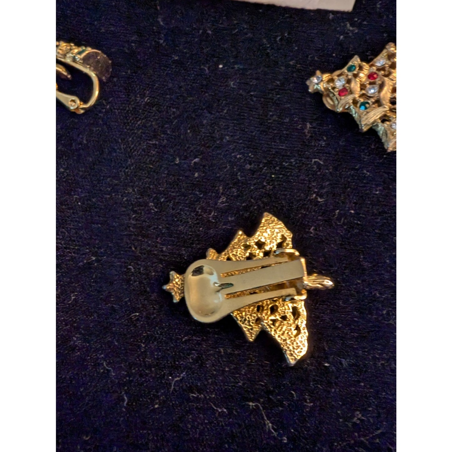Lot of Three Vintage Christmas Themes Clip On Earrings