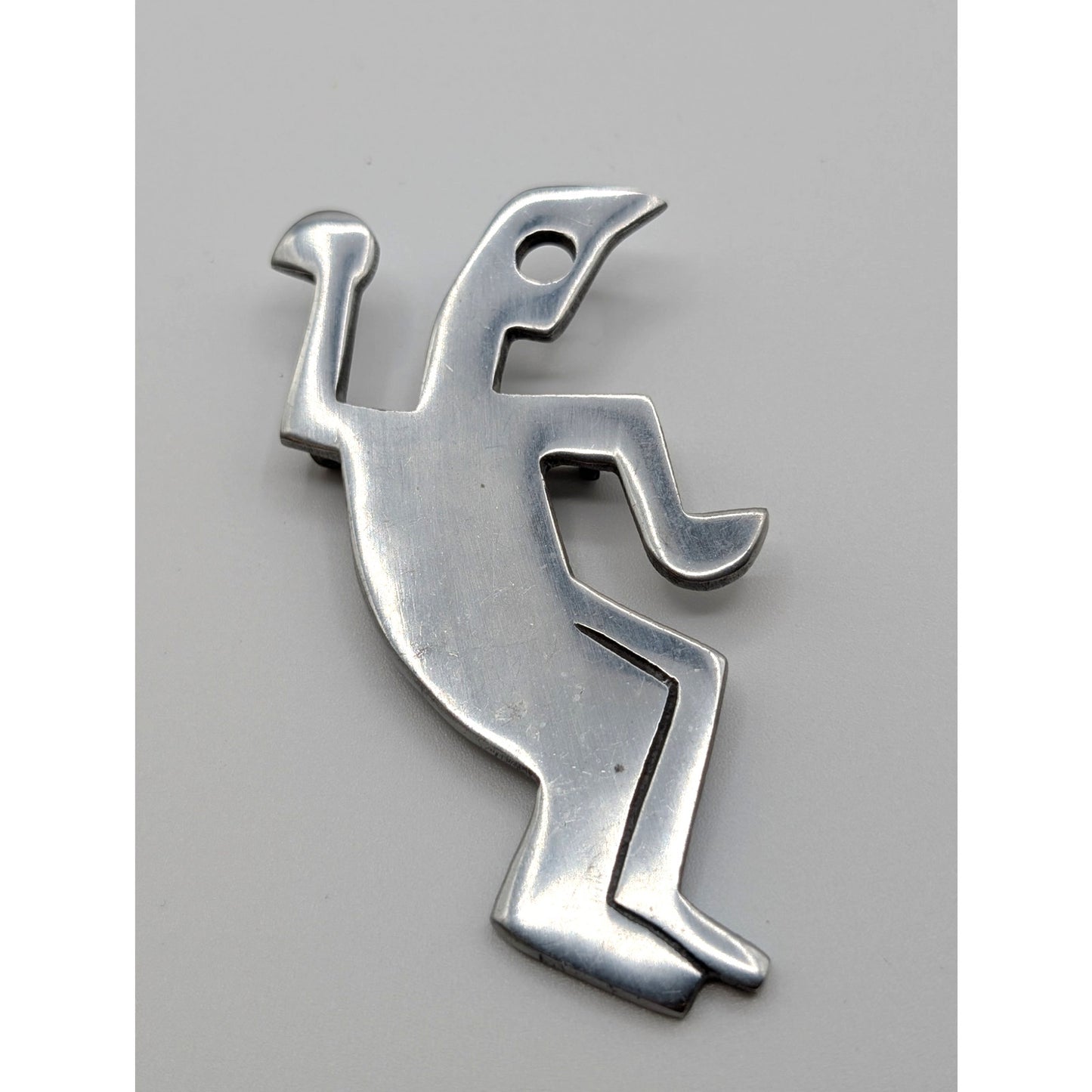 Rare VTG Made in India Large Modernist Aluminum Dancing Silhouette Unisex Brooch