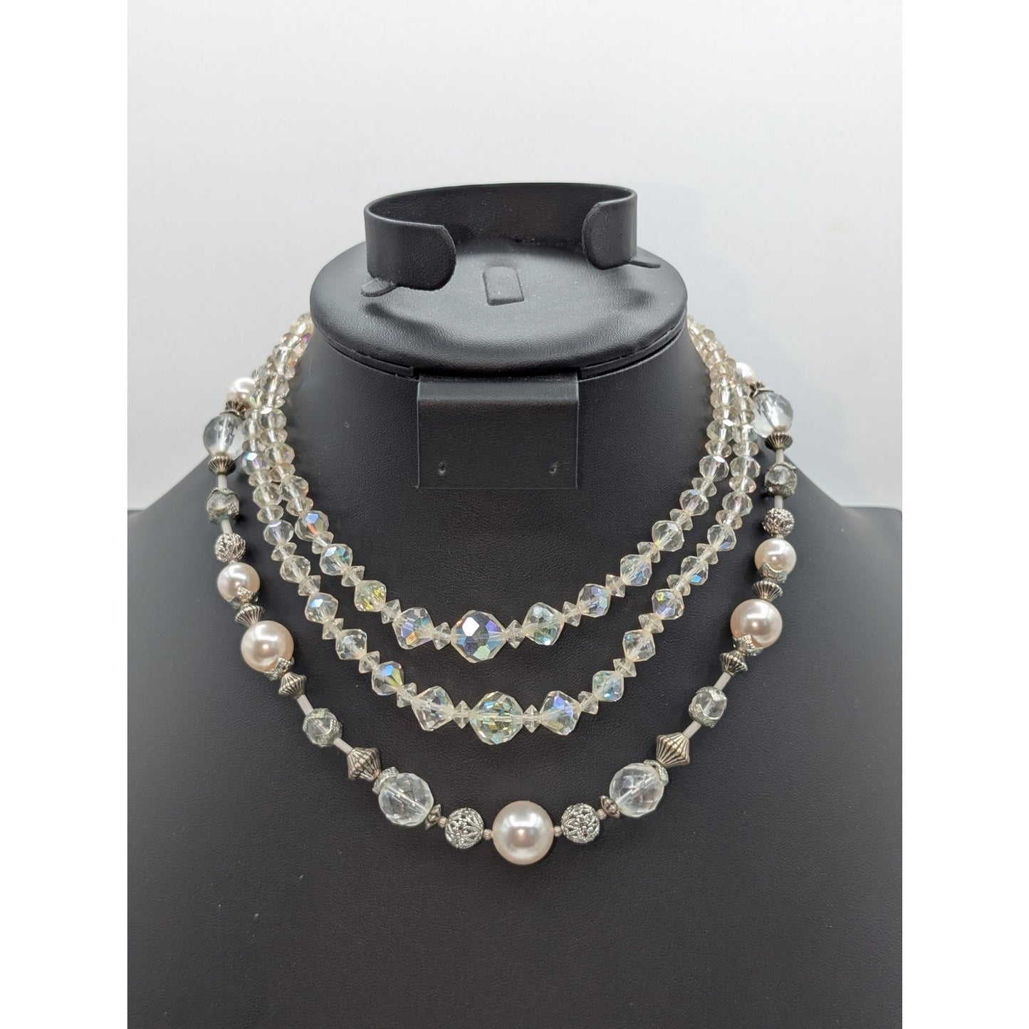 Lot of Two Vintage Crystal Necklaces
