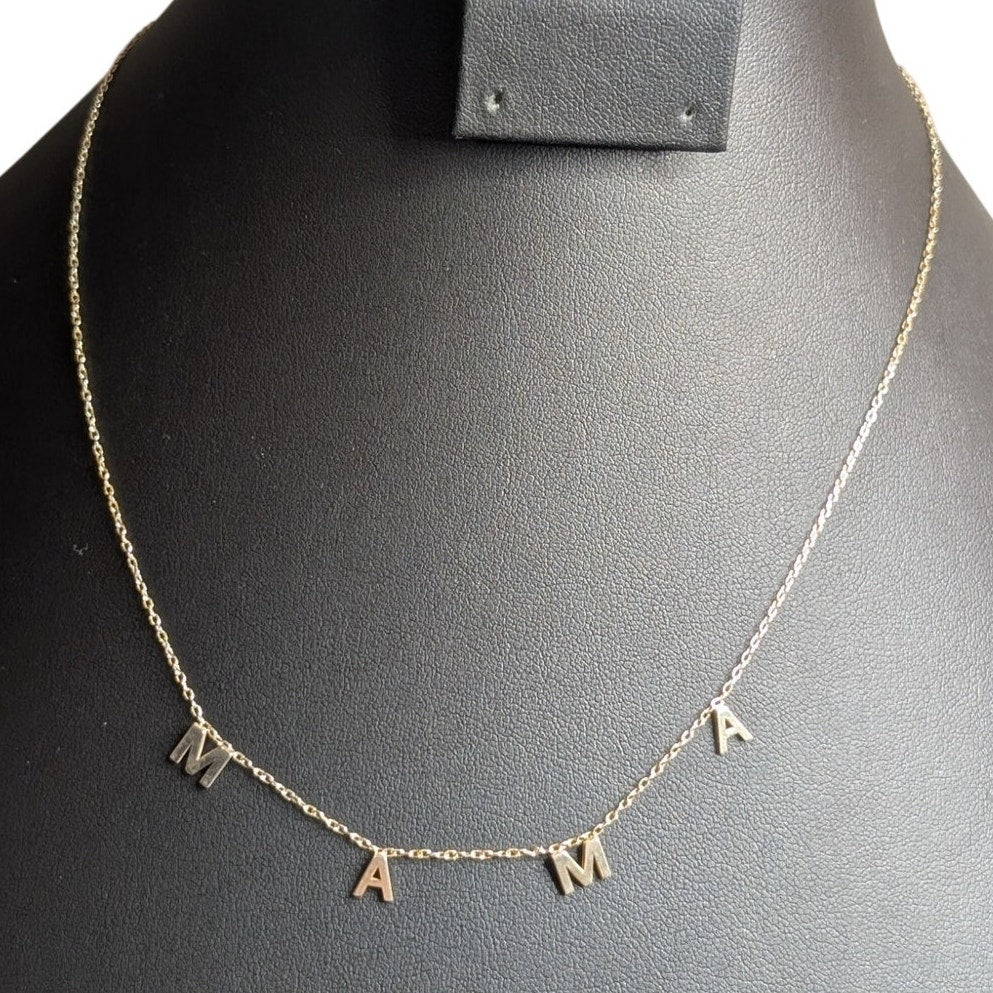 M A M A 925 Sterling Vermeil Yellow Tone Dainty 16"-18" Necklace