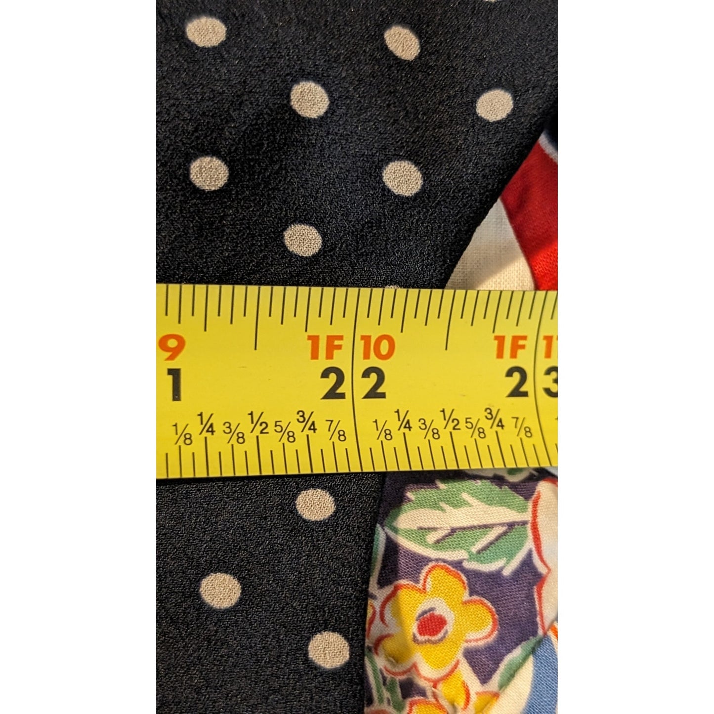 Apt 9 Navy Polka Dot Pleated Button Front V Neck Roll Tab Short Cuff Sleeve Sz L