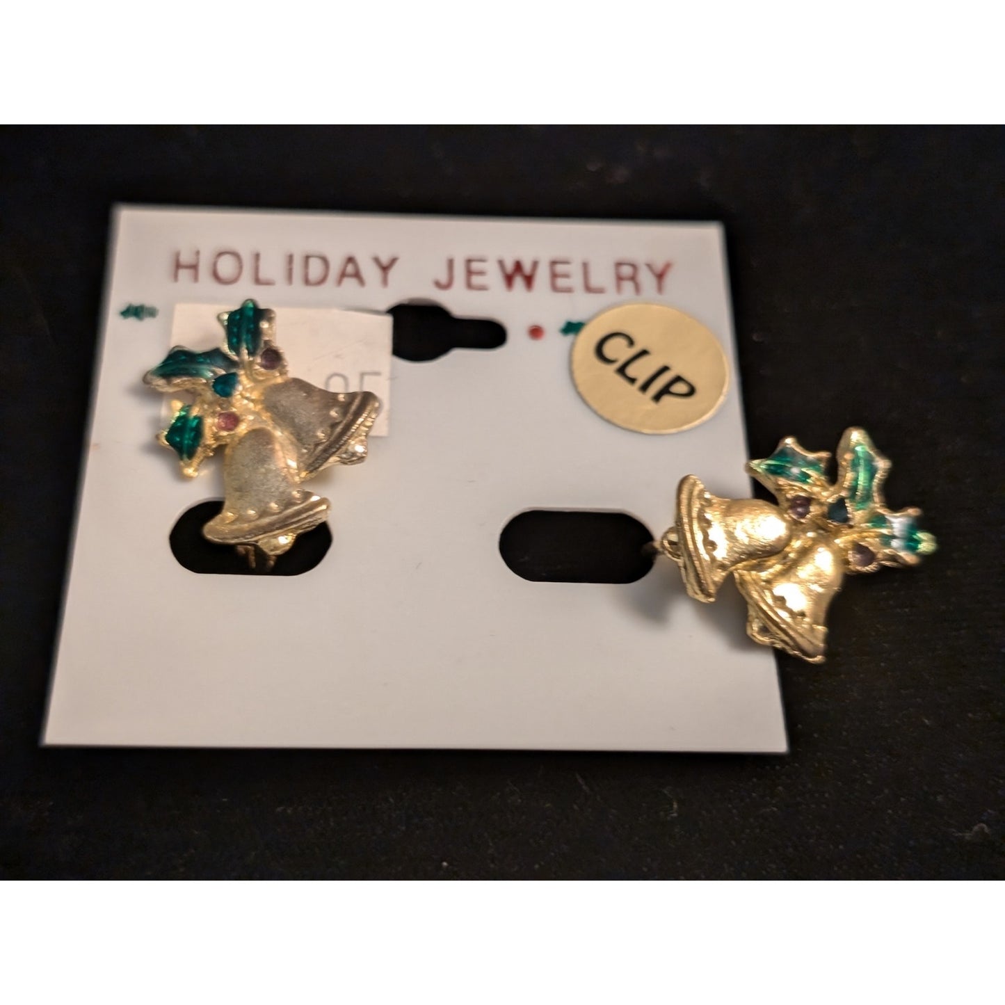 Lot of Three Pair of Vintage Clip On Screw On Christmas Earrings