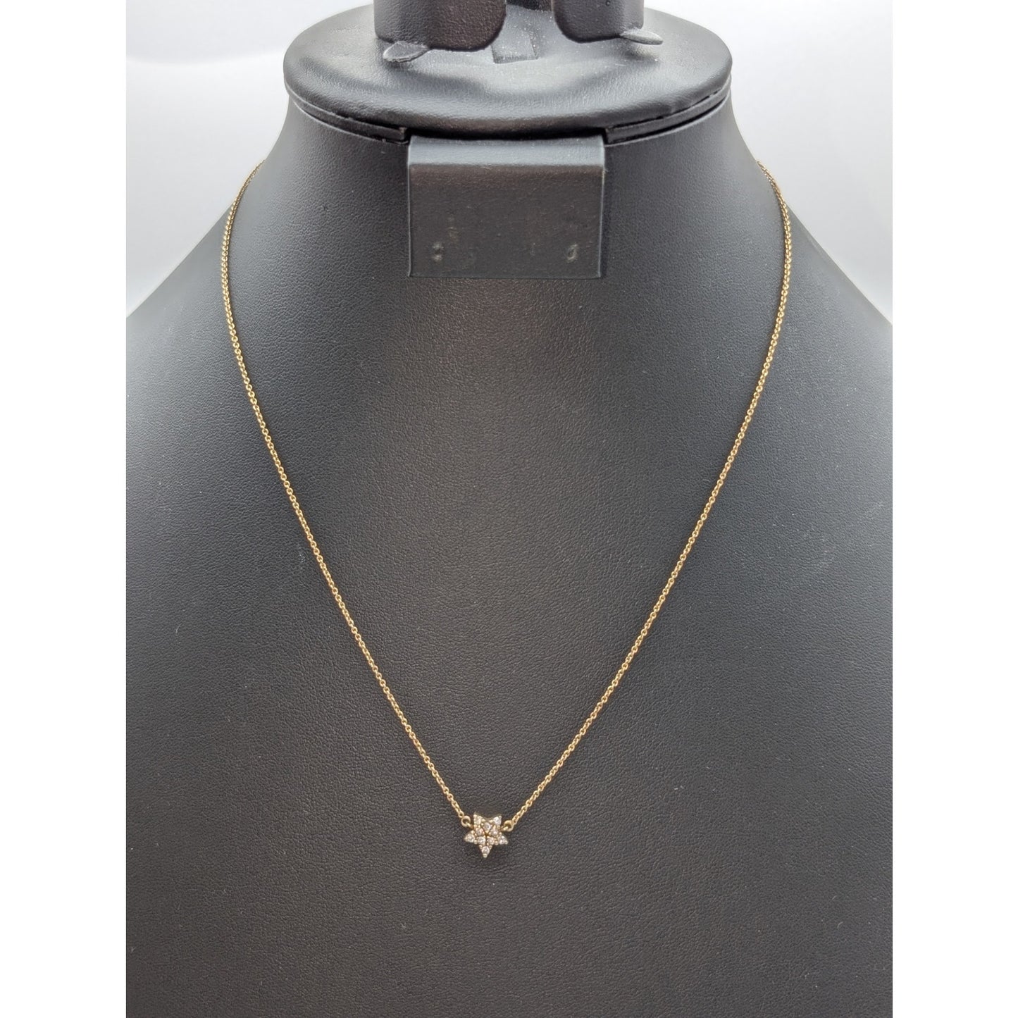 Vintage Marked FAS 925 Sterling Vermeil CZ Star Pendant Chain 18" Necklace