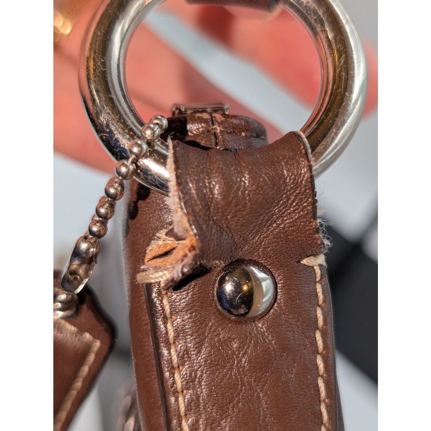 Coach Hamilton Brown Pebbled Leather Swingpack Crossbody Shoulder Bag