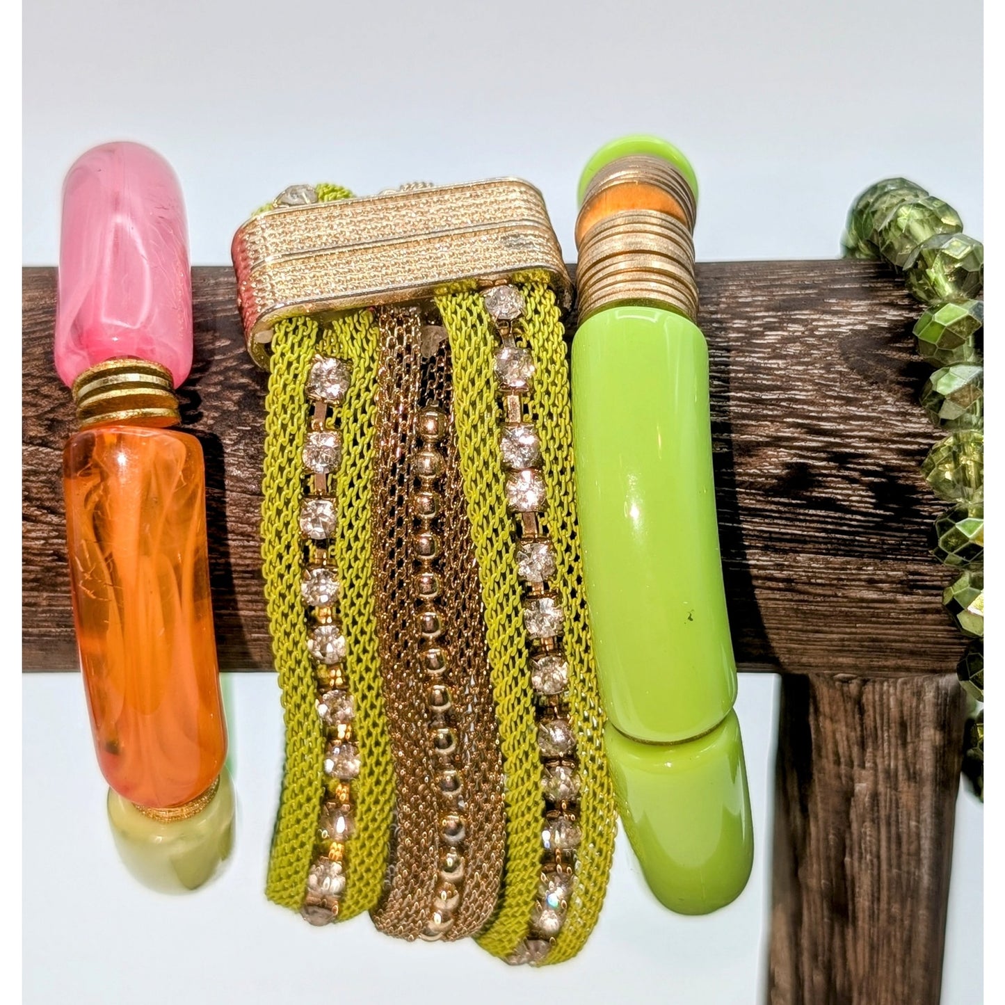 Lot of Six Green Blue Fresh Colorful Bracelets