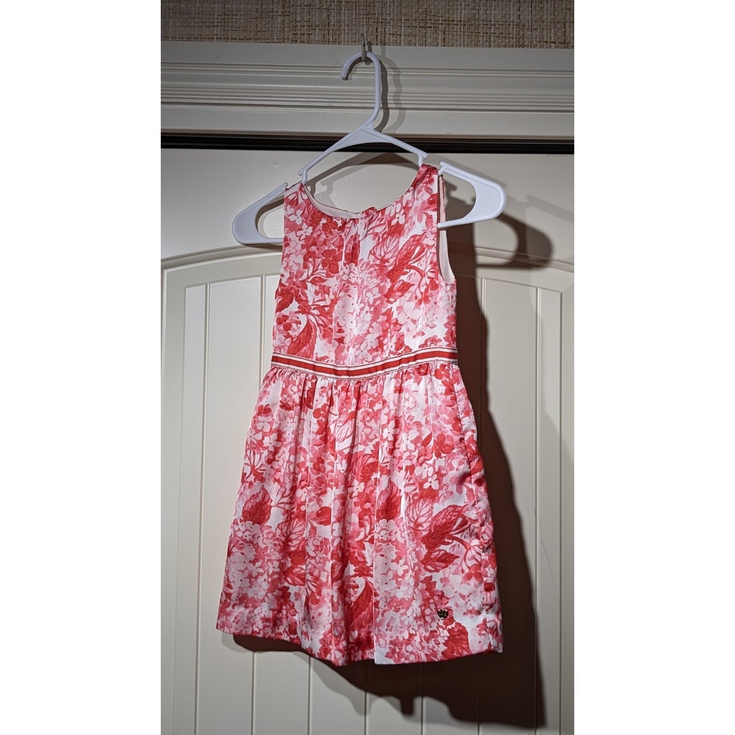 Juicy Couture Pink White Ribbon Waist Sleeveless Lined Dressy Dress Girls Size 6