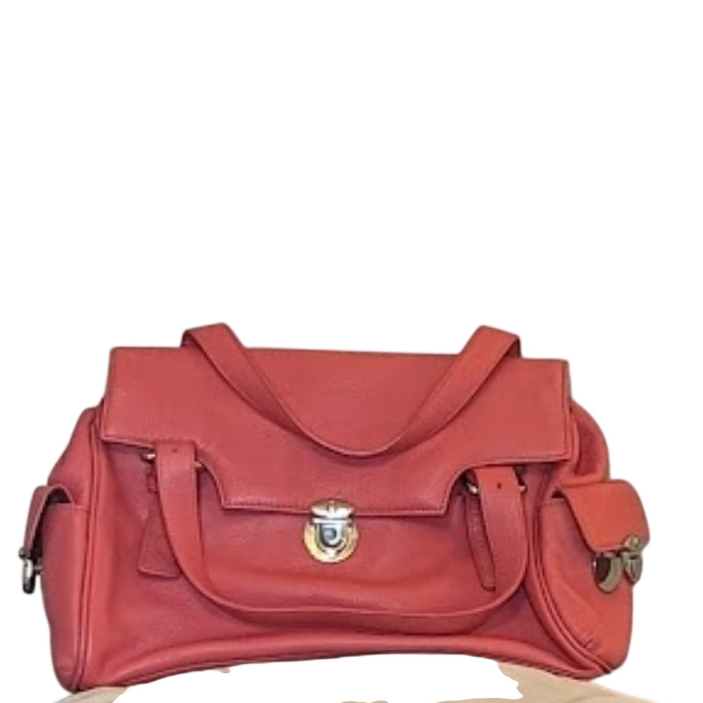 Maxx New York Coral Pebble Grain Leather Handbag