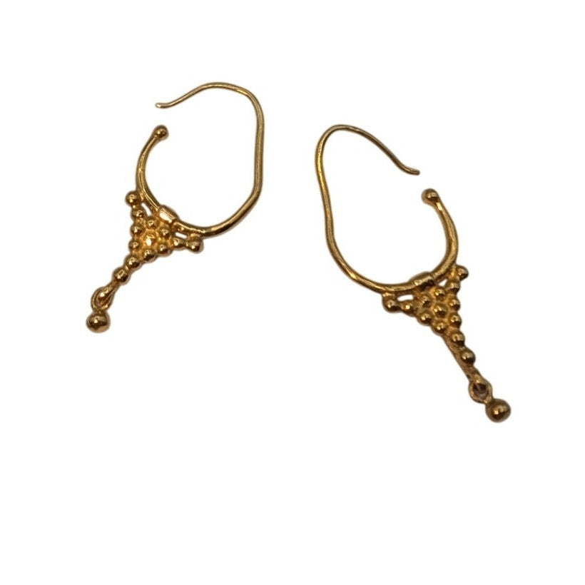 Lot of Four Pair Brushed Gold Tone Earrings