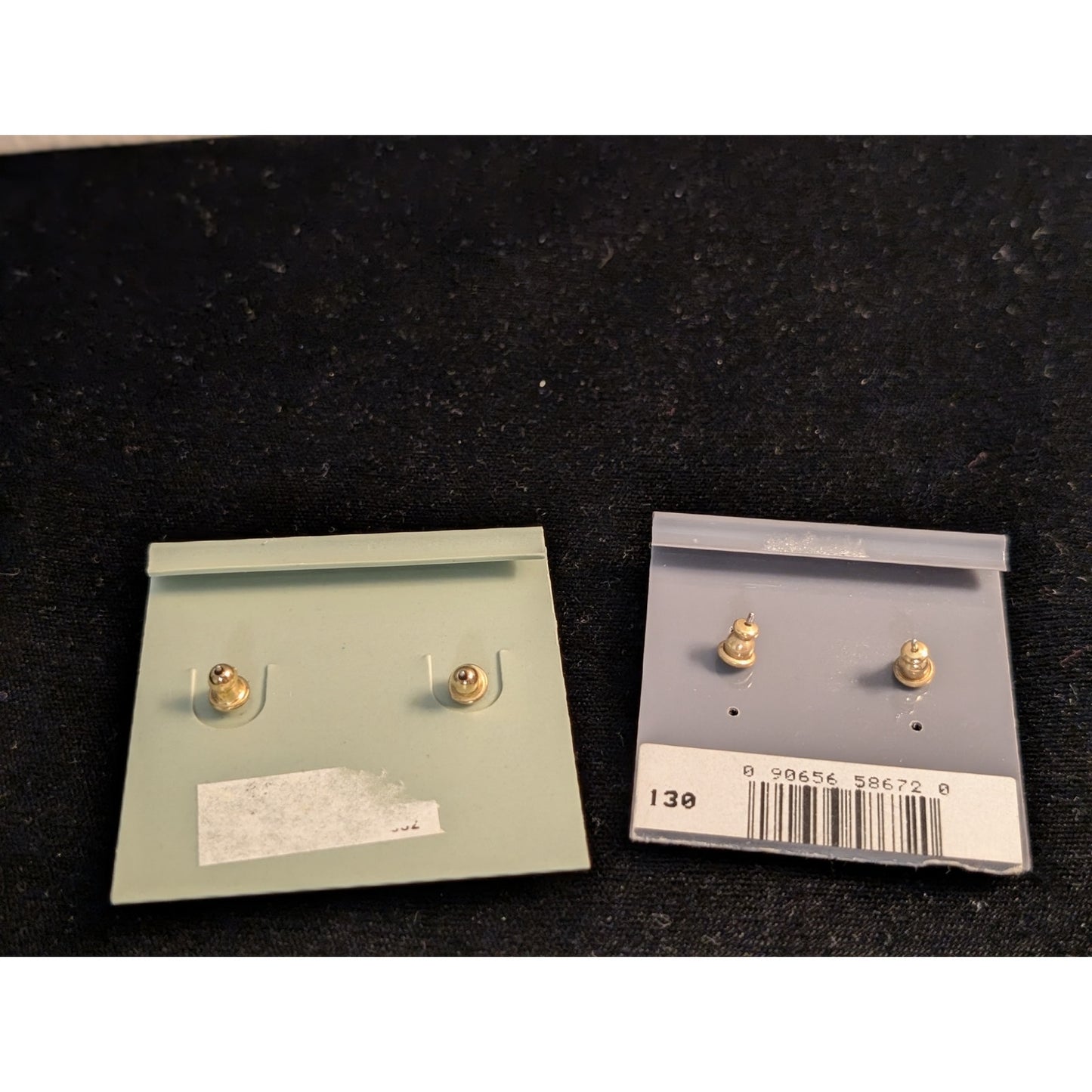 Lot of Two Vintage Black /Gold Post Pierced Earrings NWT
