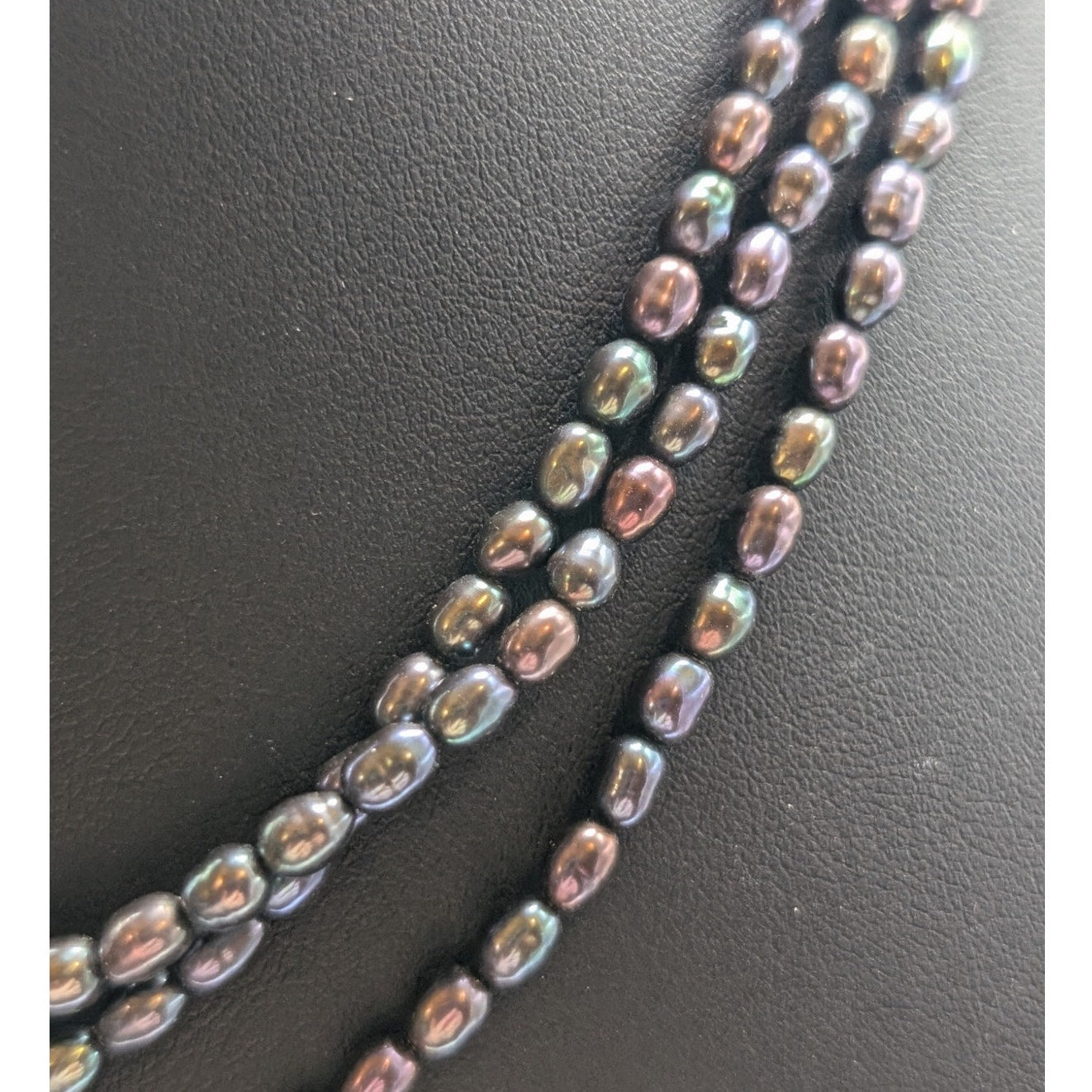 VTG Tahitian South Sea Baroque Pearl Triple Strand 925 Sterling Clasp Necklace