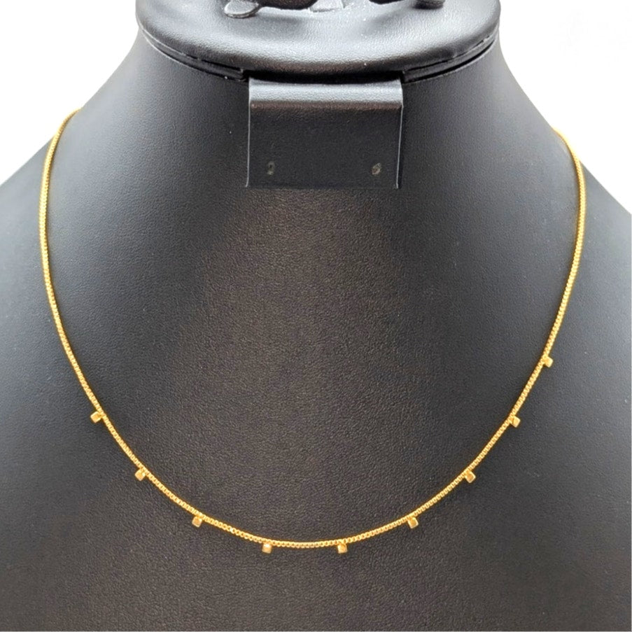 Madewell Gold Tone Dot Box Chain 16" 17.25" or 18.5" Necklace