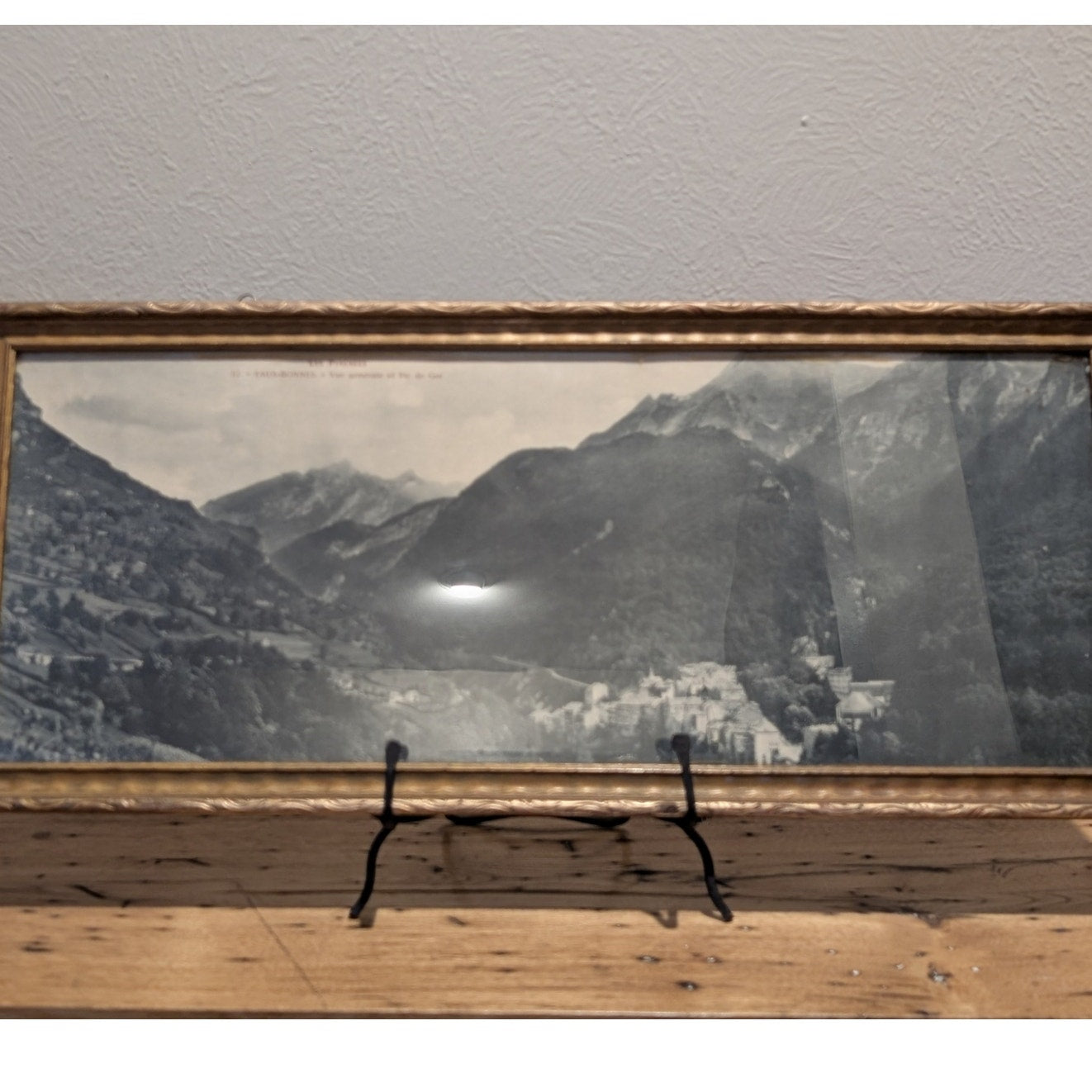 Antique/VTG East to West Framed Black & White Print of Les Pyrenees Under Glass