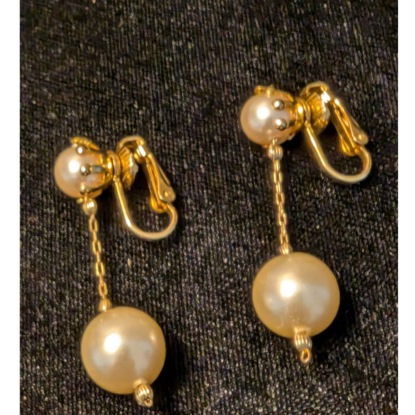 Three Pair Cream Theme Vintage Clip On & Screw On Earrings