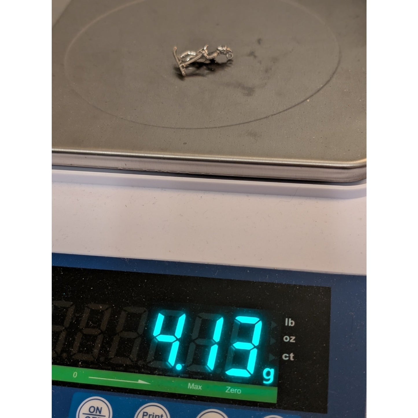 Vintage 925 Sterling Silver Snow Skier 3D Charm/Pendant