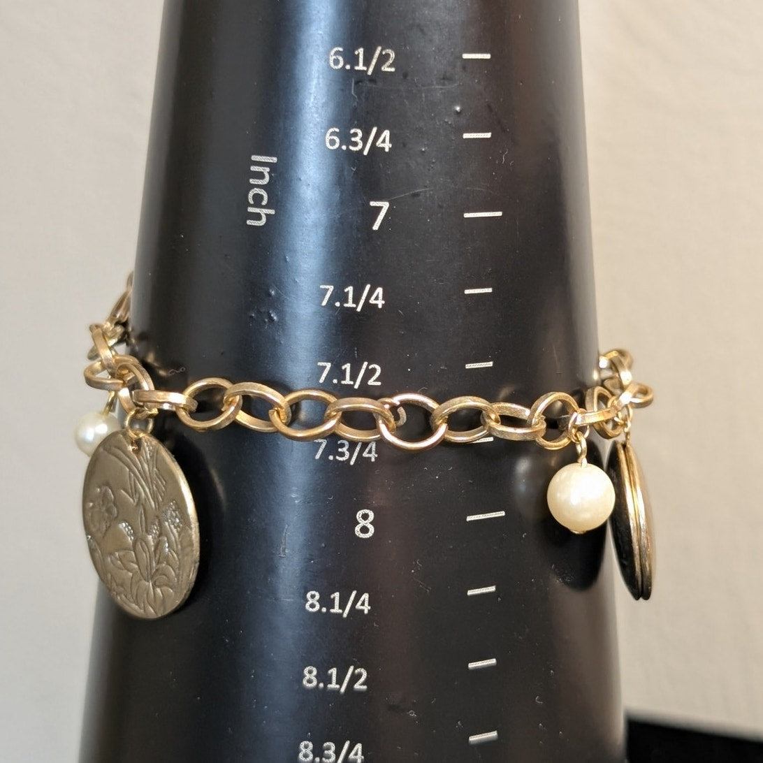 Vintage Gold Tone Charm Bracelet