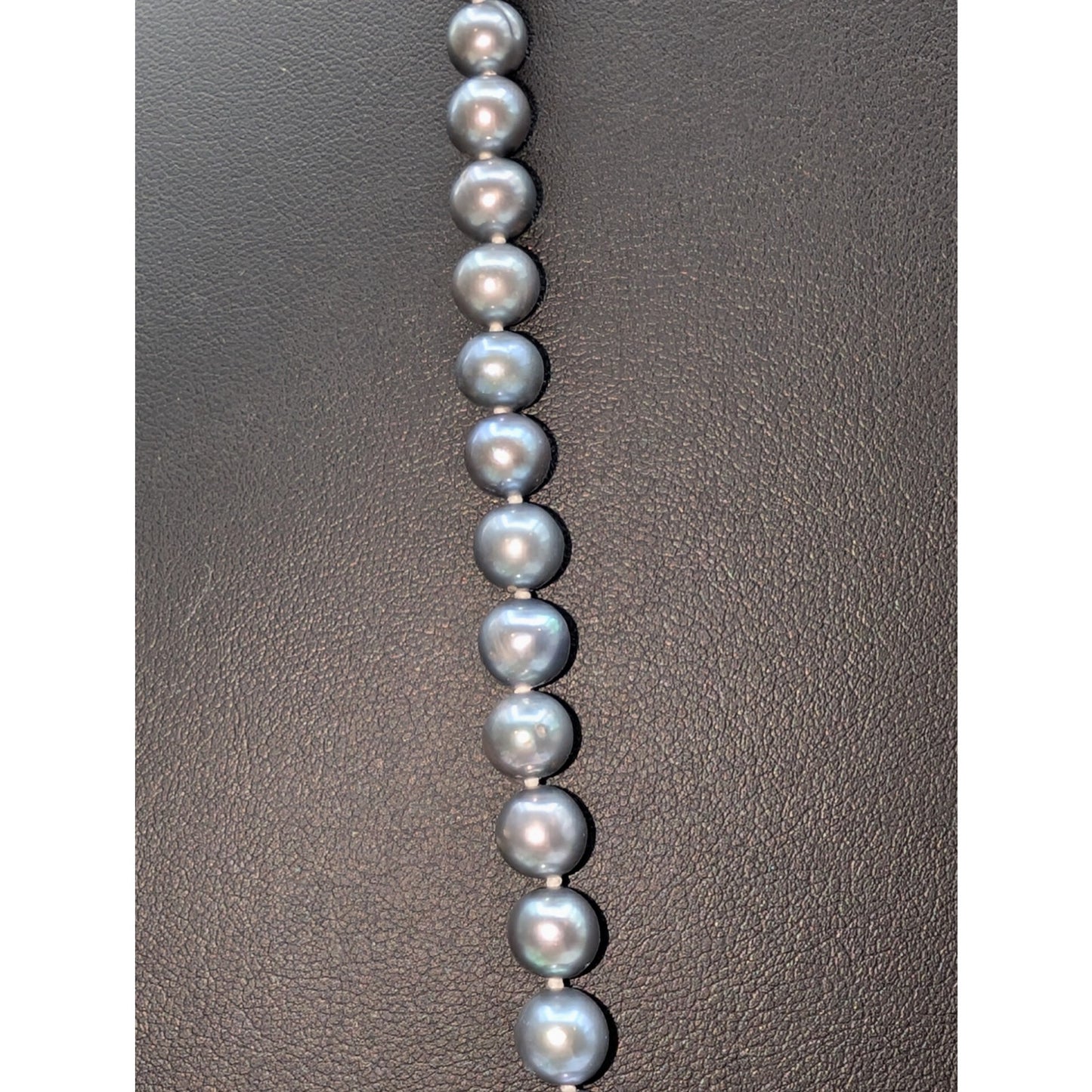 Vintage 925 Sterling Silver Approx. 6mm-7mm Knotted Genuine Pearl 32" Necklace