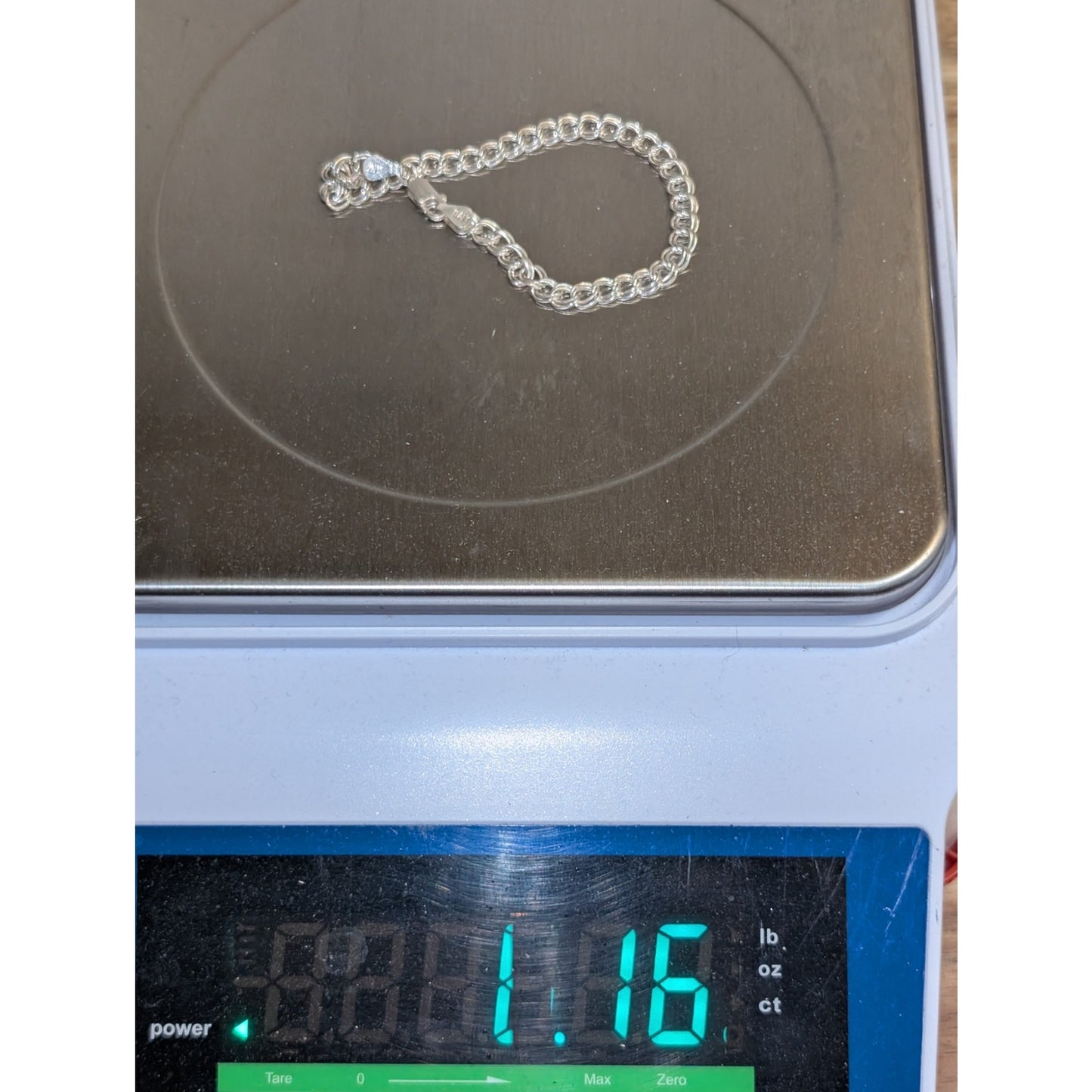 925 Sterling Silver Double Curb Link Chain 5mm 8" Charm Bracelet