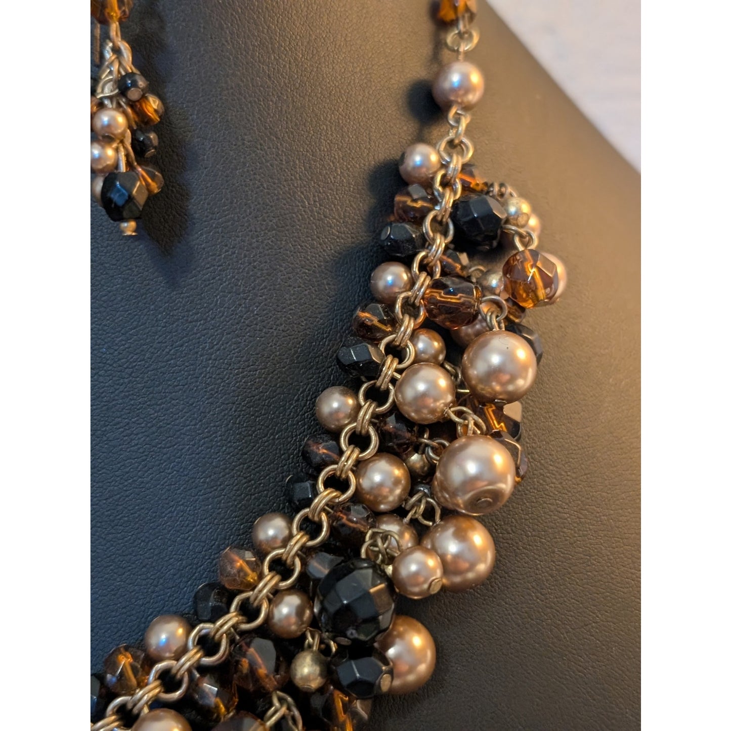 Talbot's 3-Piece Multi-Color Faux Pearl Bauble Necklace Bracelet & Earring Set