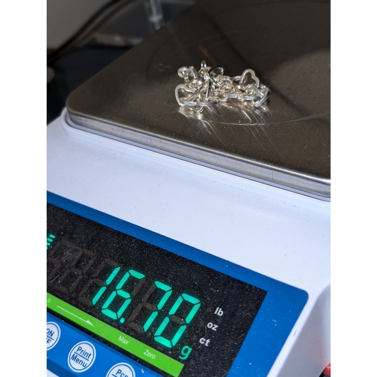 925 Sterling Silver Heart Chain Link Bracelet 16.70g