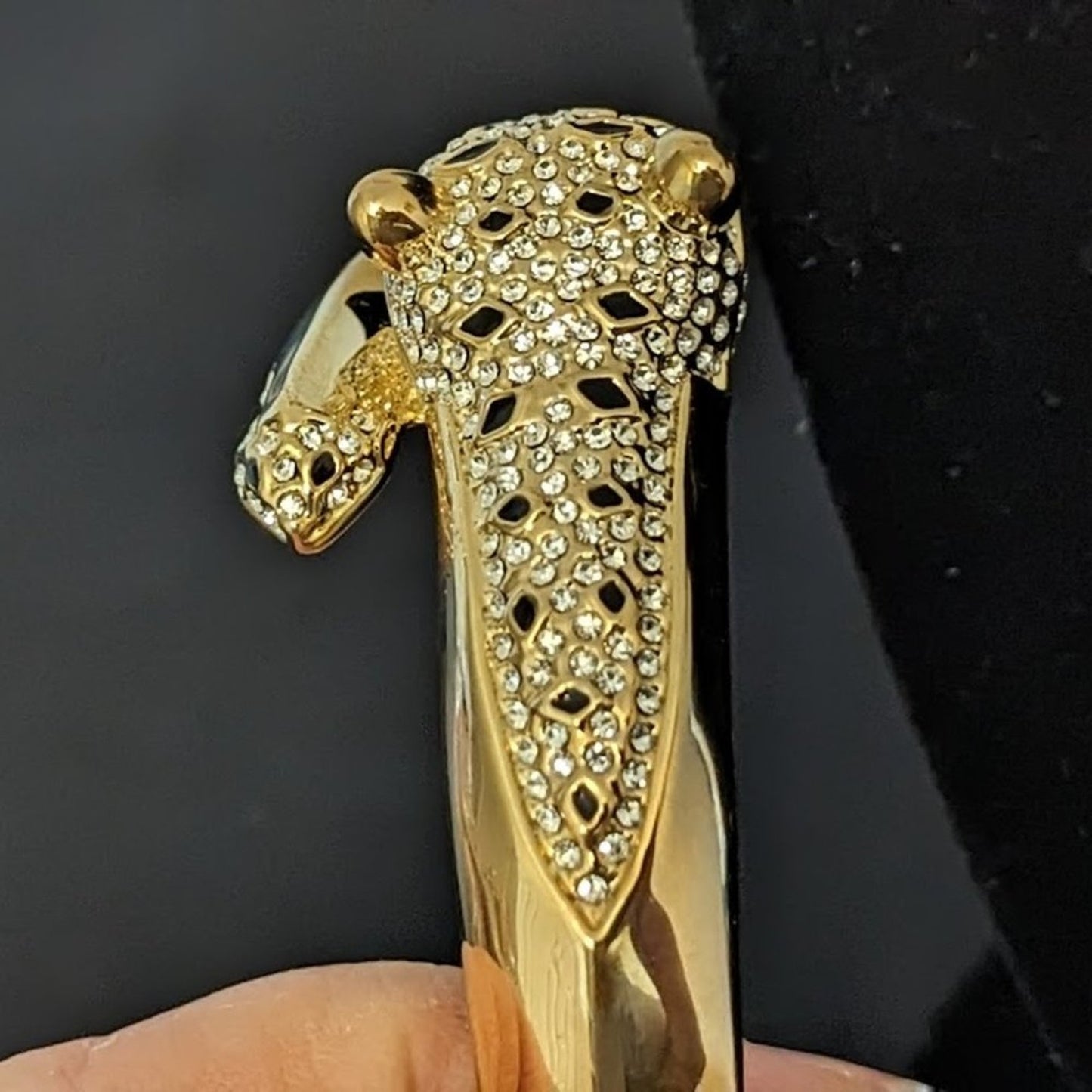 PJM Phoenix Jewelry MFG Leopard Crystal Bangle Bracelet
