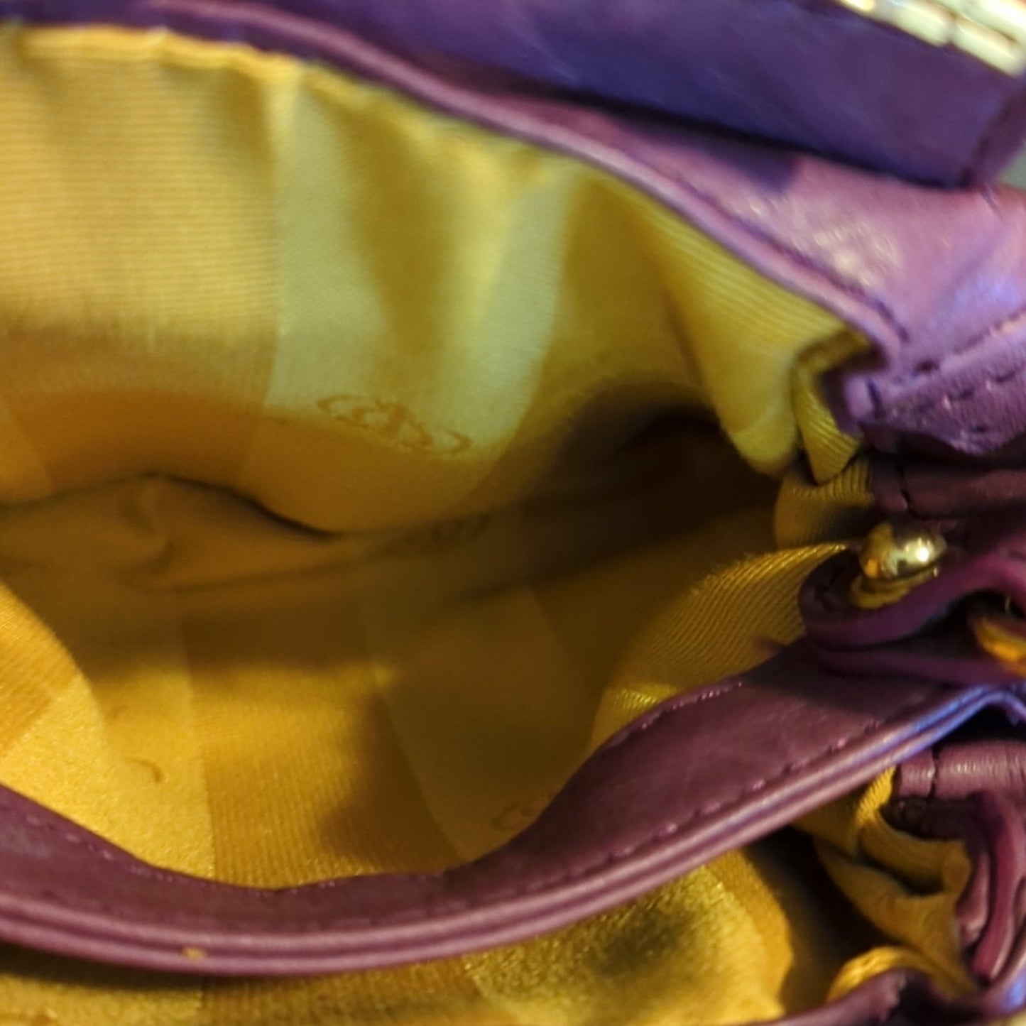 Juicy Couture Purple 100% Leather Mini Gold Chain Crossbody Bag