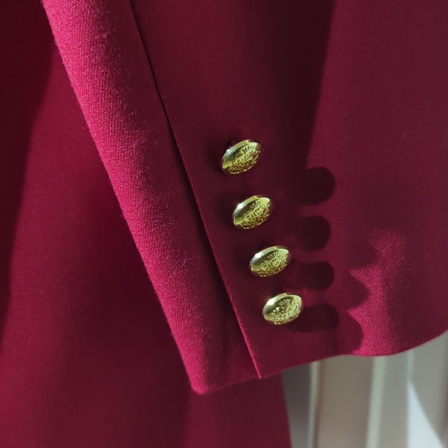 Talbots Red Wool Double Breasted Gold Button Vintage Blazer Women's Plus Sz 12W