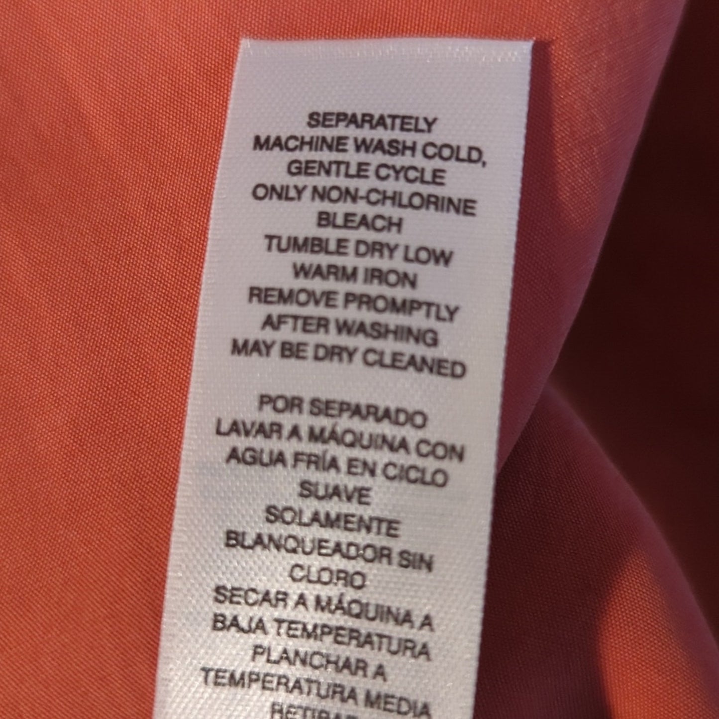 Chico's Burnt Orange Snap Front Blouse w/ Suede Like Trim Women's Sz 1 (Med.-8)
