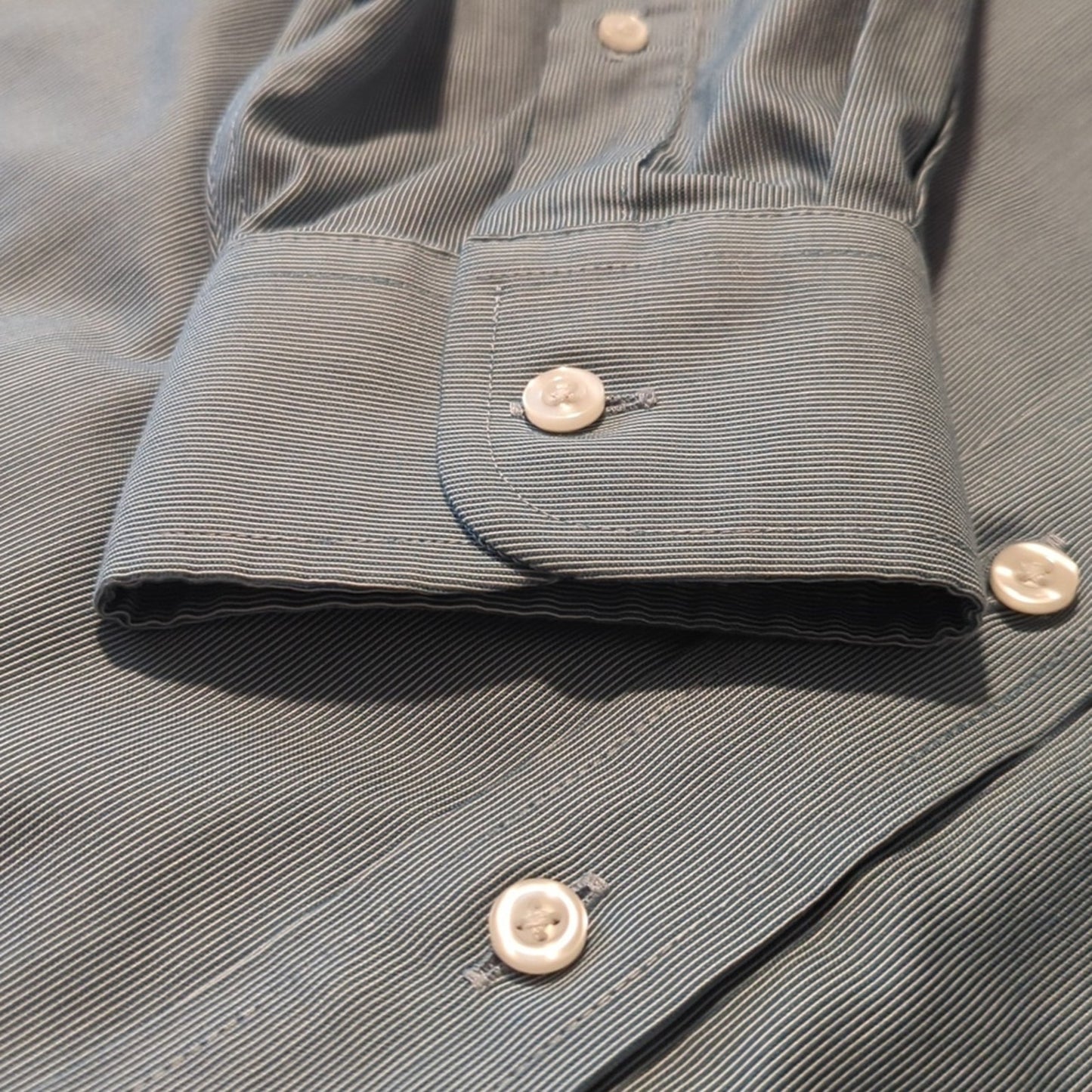 Roundtree & York Gold Label Fitted 100% Cotton Dobby Dress Shirt Mens Sz 16.5/35